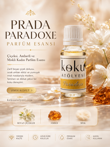 Paradoxe Esintili Kadın Parfüm Esansı | Çiçeksi, Amberli ve Miskli Koku