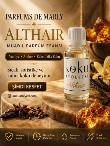 Althair Esintili Erkek Parfüm Esansı | Vanilya, Amber ve Baharat Notalı