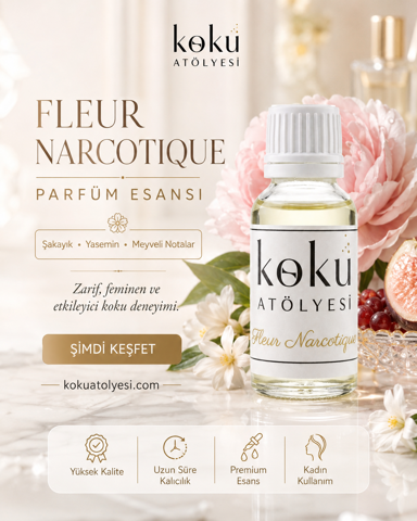Fleur Narcotique Esintili Kadın Parfüm Esansı | Şakayık, Yasemin ve Meyveli Notalı