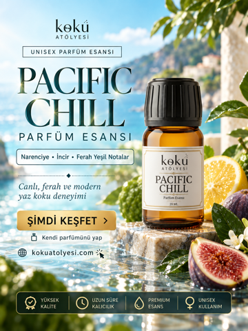 Pacific Chill Esintili Unisex Parfüm Esansı | Narenciye, İncir ve Ferah Yeşil Notalı