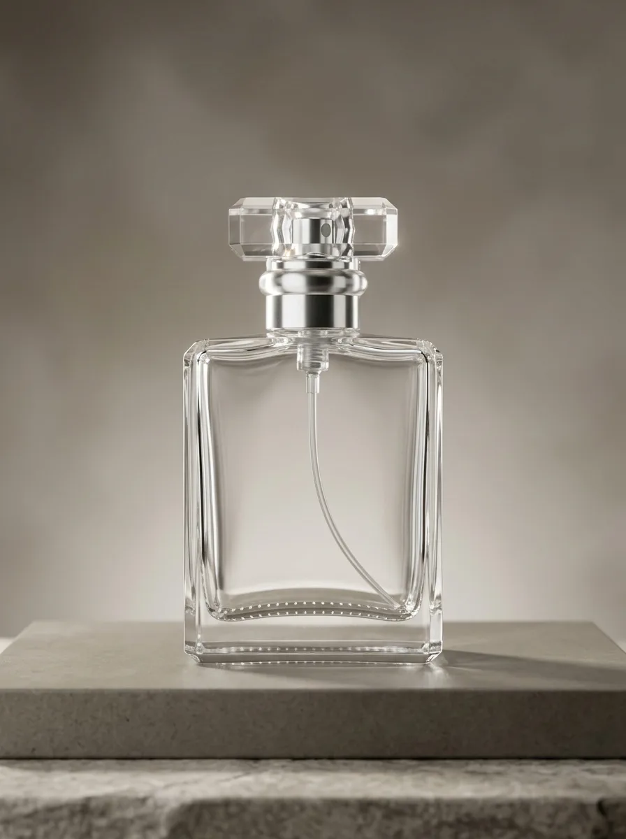 50 ml Kristal Kapaklı Şeffaf Parfüm Şişesi – Gümüş Spreyli 4