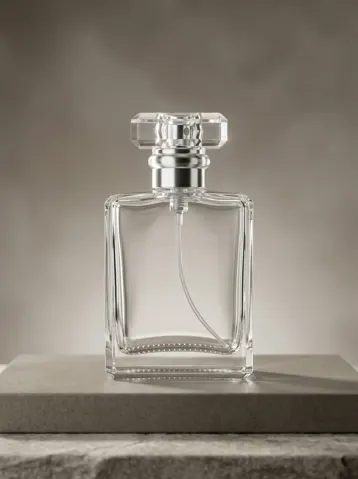 50 ml Kristal Kapaklı Şeffaf Parfüm Şişesi Seti – Gümüş Spreyli