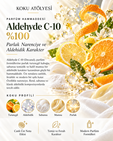 Aldehyde C-10 (Decanal) %100 | Narenciye, Mumsu ve Aldehidik Parfüm Hammaddesi
