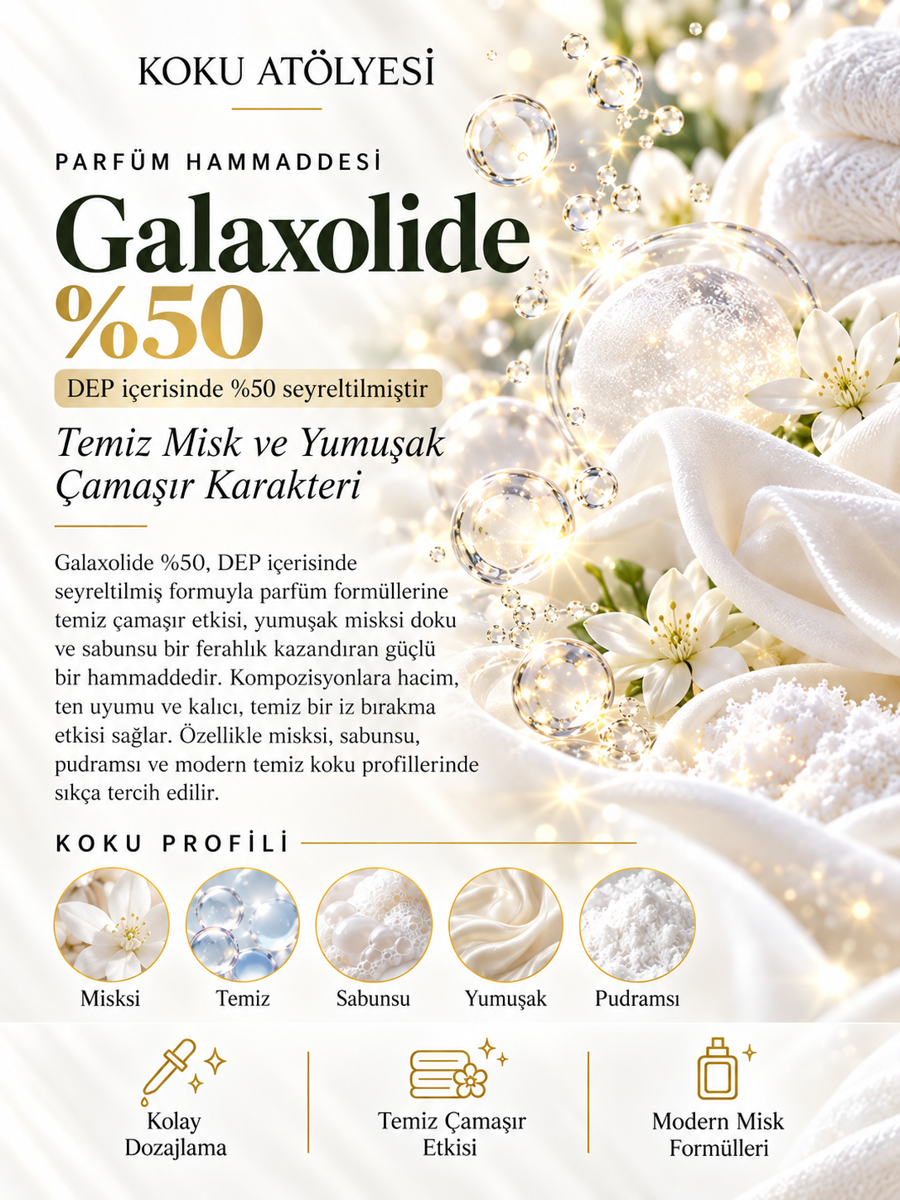 Galaxolide %50 (DEP) – Beyaz Misk Parfüm Hammaddesi 2